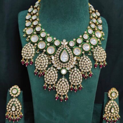 Muroon Polki Regal Choker Set