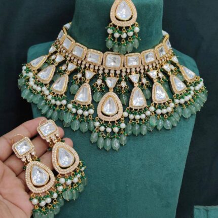 Green Beads Choker Set