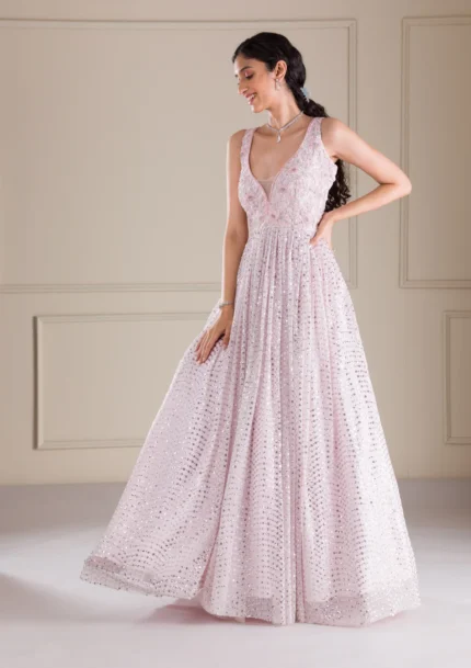 Baby Pink Net Gown