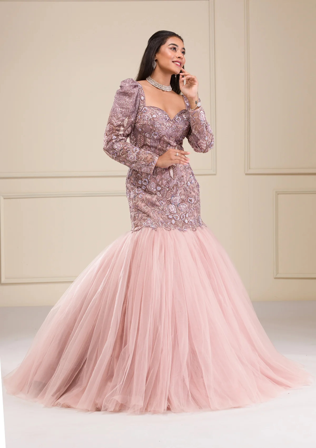 lavender ball gown Lavender Stonework Net Gown